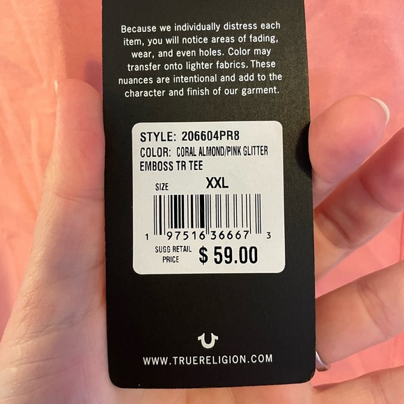 NWT True Religion Embossed Logo v neck sz XXL - Picture 4 of 6